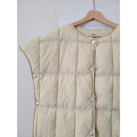Anthropologie Pilcro Short Sleeve Puffer Beige Boho Vest Sz One Size - Picture 11 of 12